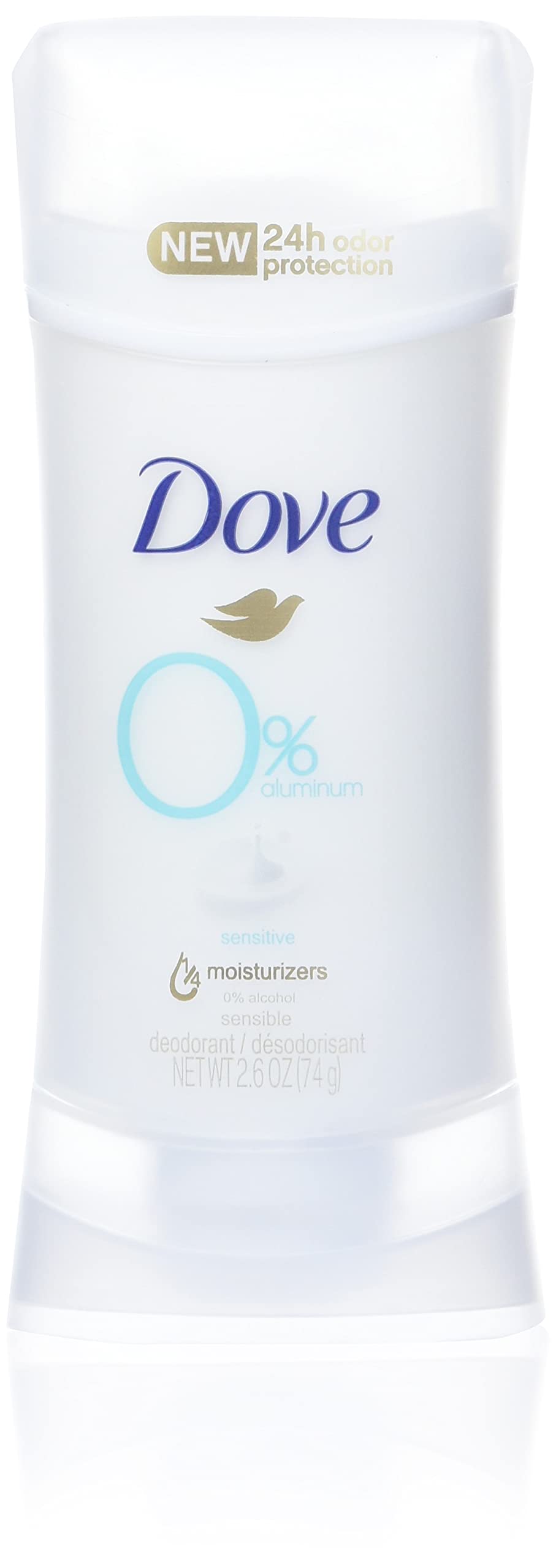 Dove Aluminum-Free Deodorant for Women - Sensitive Skin, 24H Odor Protection, Alcohol-Free, 2.6 oz