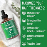 Hair Thickness Maximizer Vitamin E Oil Growth Serum for Thickening & Moisturizing - Vegan Scalp Treatment 2oz