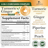 Turmeric Curcumin Gummies - 95% Curcuminoids with Black Pepper for Joint Support - Peach Flavor - 60 Count