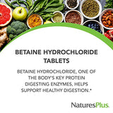 Nature's Plus Betaine Hydrochloride 600mg Tablets - 90 Count