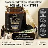 MAJU Beef Tallow Manuka Honey Balm - Unscented Skin Moisturizer with Black Seed Oil
