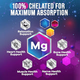 High Absorption Chelated Magnesium Glycinate 525mg - Vegan Capsules for Stress & Sleep (60 Count)