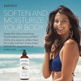 PURA D'OR Organic Fractionated Coconut Oil 16 oz - MCT Oil for Hair, Face & Skin