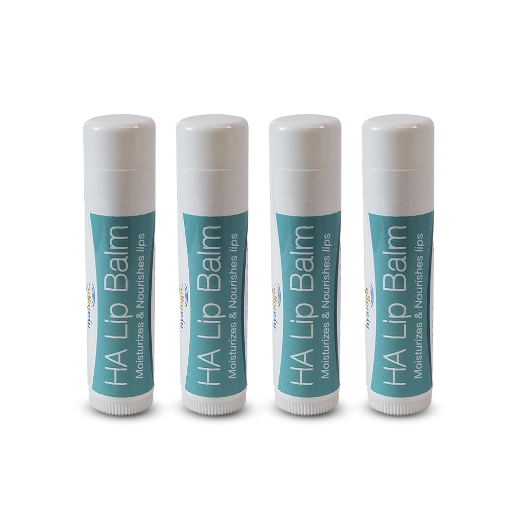 Hyalogic HA Lip Balm - Hyaluronic Acid & Coconut Oil - Unflavored - 4 Sticks