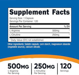 Nutricost L-Arginine & L-Citrulline Complex - 120 Capsules - Circulation Support