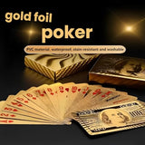 Premium Gold Foil PVC Playing Cards Deck (52+Joker) – Waterproof & Durable