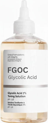 FGOC Glycolic Acid 7% Toning Solution - AHA Exfoliating Toner for Brightening & Pore Refining - 240ml