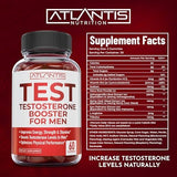 Atlantis Nutrition Testosterone Booster For Men Gummies - Male Enhancement, Boosts Energy, & Optimizes Physical Performance Formulated w/Tribulus, Horny Goat Weed, Saw Palmetto, Maca Root - 60 Gummies