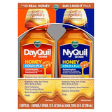 Vicks DayQuil & NyQuil Severe Honey Combo Pack - Max Strength Cold & Flu Relief, 2 x 12 oz
