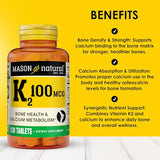 Mason Natural Vitamin K2 100 Mcg Tablets | Bone & Heart Support