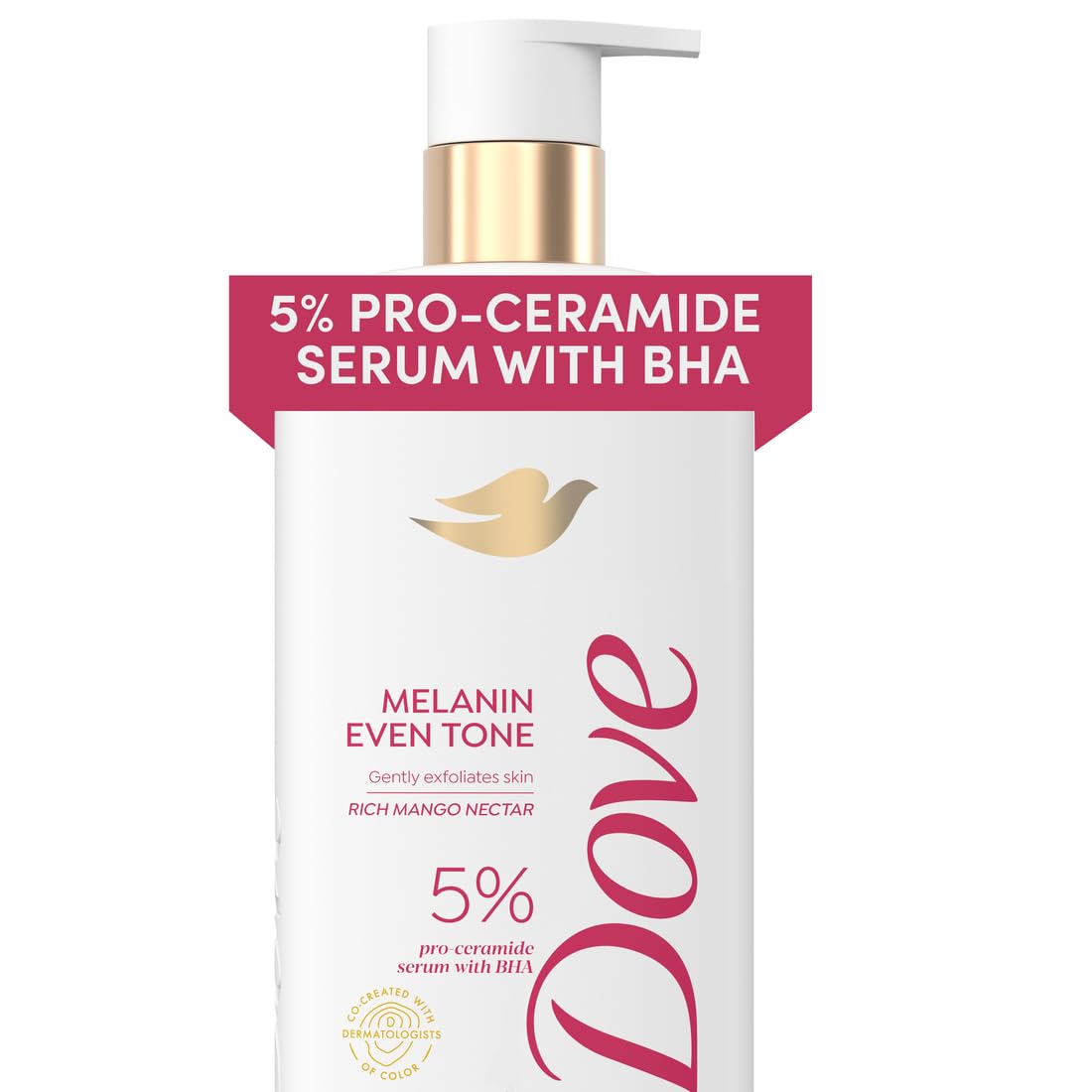 Dove Exfoliating Body Wash Melanin Even Tone - Promotes Even Skin Tone with 5% Pro-Ceramide Serum & BHA - 18.5 oz