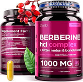 Berberine Supplement 1000mg Potent Botanical Capsules for Weight Management with Bitter Melon and Banaba Leaf - HCl from Barberry Extract- 30 Servings