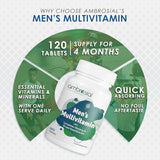 Ambrosial Men's Multivitamin - 120 Tablets for Energy & Immunity