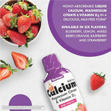 Bluebonnet Nutrition Liquid Calcium Magnesium Citrate with Vitamin D3 - Natural Strawberry 16 fl oz