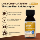 De La Cruz 2% Iodine First Aid Antiseptic Solution - 1 FL OZ