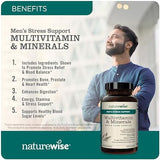 NatureWise, Men's Stress Support, Multivitamin & Mineral, 60 Vegetarian Capsules