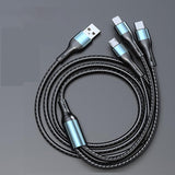 120W Super Fast 3-in-1 Braided USB Charger Cable for Phone & Tablet (4ft/6.6ft)