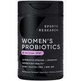 Sports Research Probiotics with Prebiotics & Cranberry - Women's Probiotic Blend 65 Billion CFU | Gluten Free, Non-GMO, Vegan Certified | 30 Delayed-Release Veggie Caps
