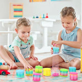 ALMEKAQUZ 8 Pack Glow Coil Spring Toy – Mini Springs Rainbow Magic Fidget Toys for Kids Boys Girls – Glow in the Dark Party Favors, Projection Star Night Light Toy, Pinata Fillers for Tod