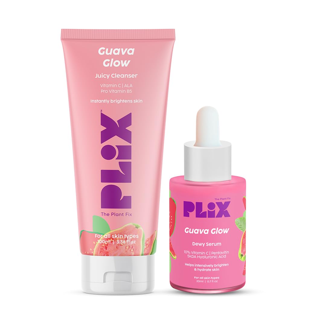 PLIX Vitamin C Guava Brightening Skincare Combo (Cleanser 100ml & Serum 20ml)