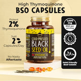 Maju Superfoods Black Seed Oil Capsules, Cold Pressed 2% Thymoquinone, 100% Turkish Black Cumin Nigella Sativa, 60 Count