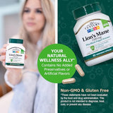 21st Century Lion's Mane Mushroom Capsules - 2100mg with Black Pepper Extract, 60 Count