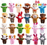 24 Pack Mini Animal Plush Toys - Birthday Party Favors
