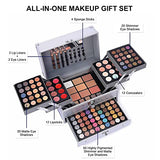 UNIFULL 132 Color All-In-One Makeup Kit for Women - Professional Makeup Set with Eyeshadow, Lipstick, Concealer, Lip Gloss, Eyeliner & Mascara (006N2-Silver)