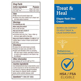 A+D Treat + Heal Zinc Oxide Diaper Rash Cream 16 oz - Fast-Acting Relief