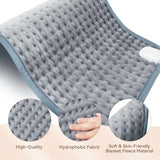 King Size Electric Heating Pad for Full Body Pain & Cramp Relief (Gray)