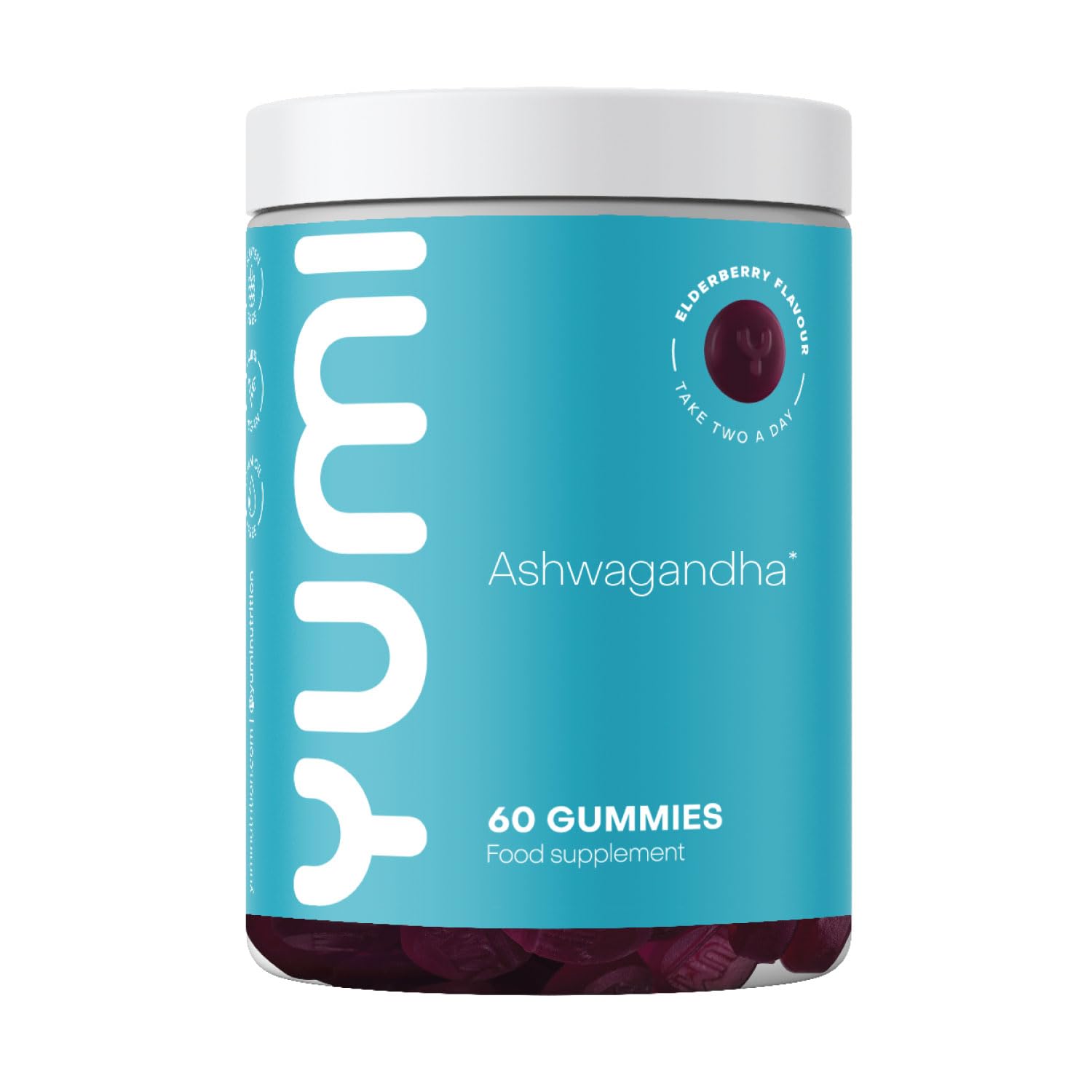YUMI Ashwagandha Gummies for Stress Relief & Focus | 1200mg Ashwagandha, Elderberry Flavor, 60 Count