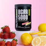 NutraBio Vegan BCAA 5000 Powder - Strawberry Lemon Bomb - 60 Servings
