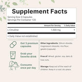 Micro Ingredients L-Citrulline Capsules - 1500mg Per Serving, 360 Count - Pure, High-Quality Supplement for Enhanced Blood Flow & Energy