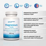 Puregen Labs Magnesium 400mg High Potency Supplement for Immune Support & Muscle Recovery