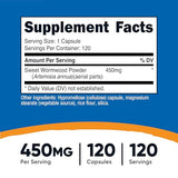 Nutricost Wormwood Capsules 450mg (120 Capsules) Gluten Free, Vegetarian & Non-GMO