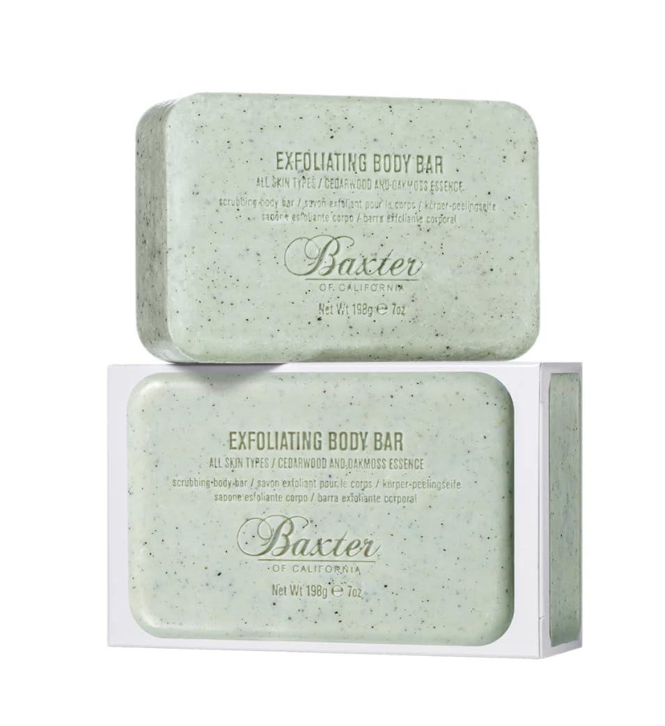 Baxter of California Exfoliating Body Bar - Natural Scrub Soap | Paraben-Free | 198g