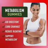 Metabolism Gummies with Apple Cider Vinegar | Energy, Digestion & Lean Body Mass Support | Apple Cider Vinegar Gummies with The Mother, B12 & Folate | Metabolism Support for Women & Men | 60 Ct.