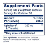 L-Theanine Supplement - 100 mg, 60 Vegetarian Capsules