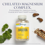 Solaray Magnesium Aspartate 400mg - 180 Vegan Capsules for Muscle & Nerve Support