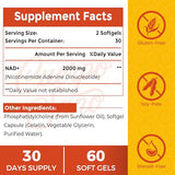 2000 MG NAD+ Liposomal Supplement - High Absorption for Cellular Energy & Longevity
