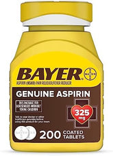 Bayer, Genuine Aspirin, 325 mg, 200 Coated Tablets