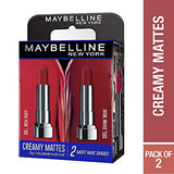 Maybelline New York Matte Lipstick - Pack of 2 - Rich Ruby & Divine Wine - Creamy Matte Finish - 5 g Each