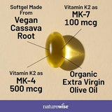 NatureWise, Vegan Vitamin K2, MK-7 & MK-4, 90 Vegetarian Softgels