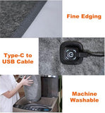 USB Heated Blanket Double Size - 5 Heat Levels & Auto-Off Timer (Grey)