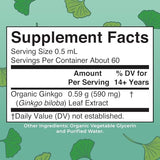 MaryRuth's Ginkgo Leaf Liquid Drops - USDA Organic Nootropic Supplement for Brain & Circulatory Health (60 Servings)
