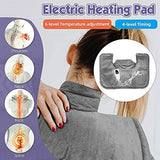 Electric Heating Pad for Muscle Relief - 6 Heat Levels & Auto Shut-Off (Grey)