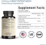 Tongkat Ali Fadogia Agrestis - 1200mg, Enhanced with Nitric Oxide Booster Supplement, Longjack Tongat-ali for Men, *USA Made and Tested*, 60 Capsules