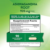 Nature's Truth Ashwagandha Capsules 920mg Non-GMO Gluten Free Stress Relief