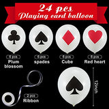 Sumind Casino Poker Theme Party Decorations - 24 Latex Balloons with Playing Cards Design
