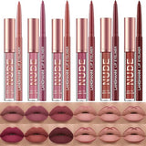 LANGMANNI 6 Matte Lipstick & Lip Liner Set - Long-Lasting Waterproof Velvet Lipgloss Kit